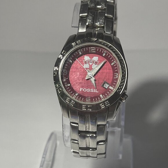 Mississippi State Bulldogs NCAA Women's Stainless-Steel Watch by Fossil NEW - Picture 5 of 6